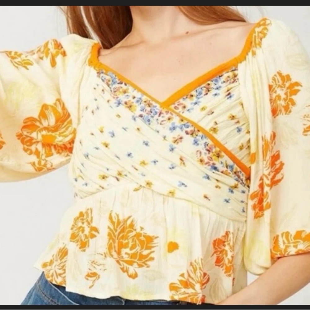 Free People Floral Blouse
